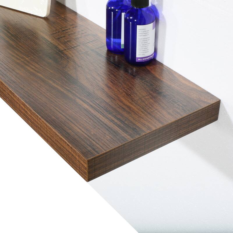 Set of 2 Modern and Contemporary Antique Walnut Floating Shelves - 9.25*23.62*1.5 inches
