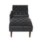 preview thumbnail 10 of 27, Chaise Lounge Arm Chair with Pillow and Wood Legs,Accent Soft Chair with Tufted Back and Arm,Upholstered Chaise Couch Chair