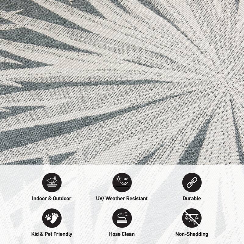 World Rug Gallery Tropical Nature Inspired Indoor/Outdoor Area Rug