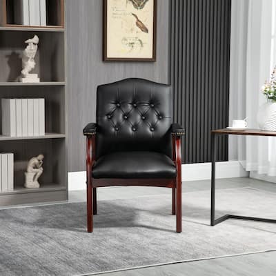 Black Leather Chairs Office Executive Side Chair