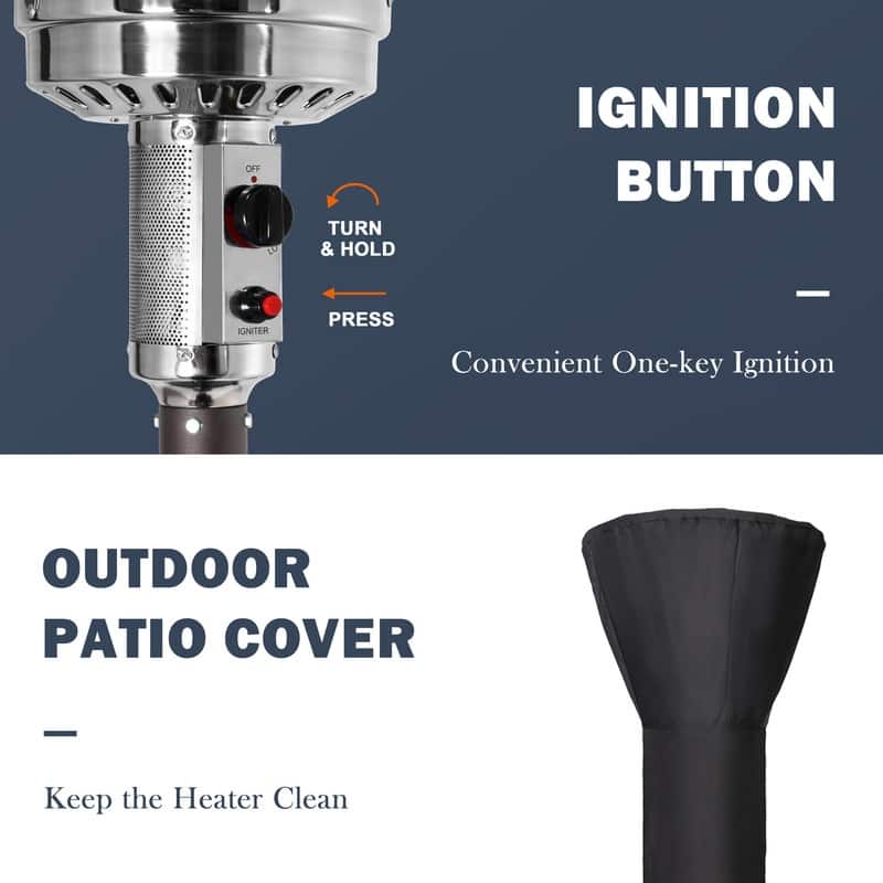 PAMAPIC 48000 BTU Outdoor Propane Patio Heater w/Cover