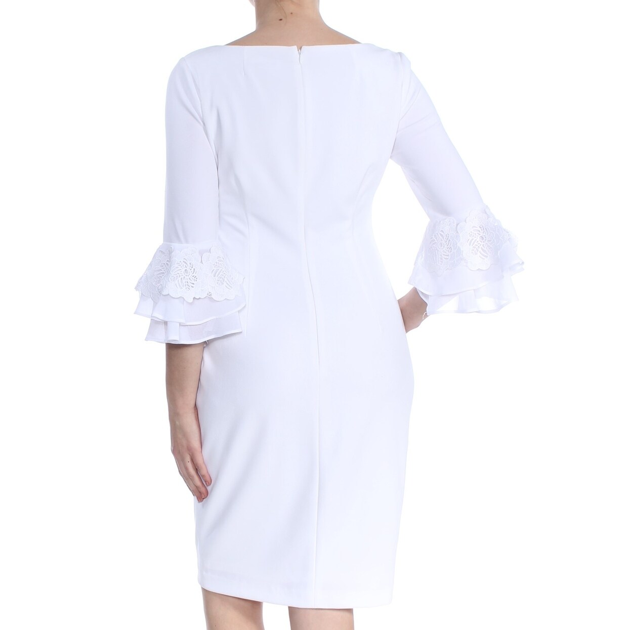 calvin klein white dress with bell sleeves