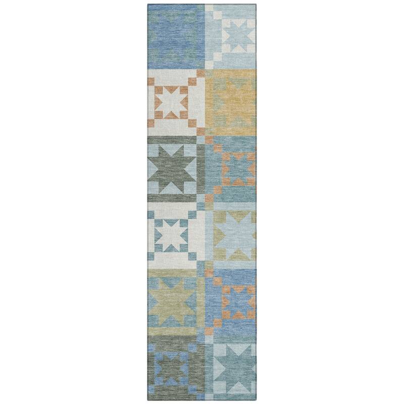 Machine Washable Indoor/ Outdoor Modern Newton Chantille Rug