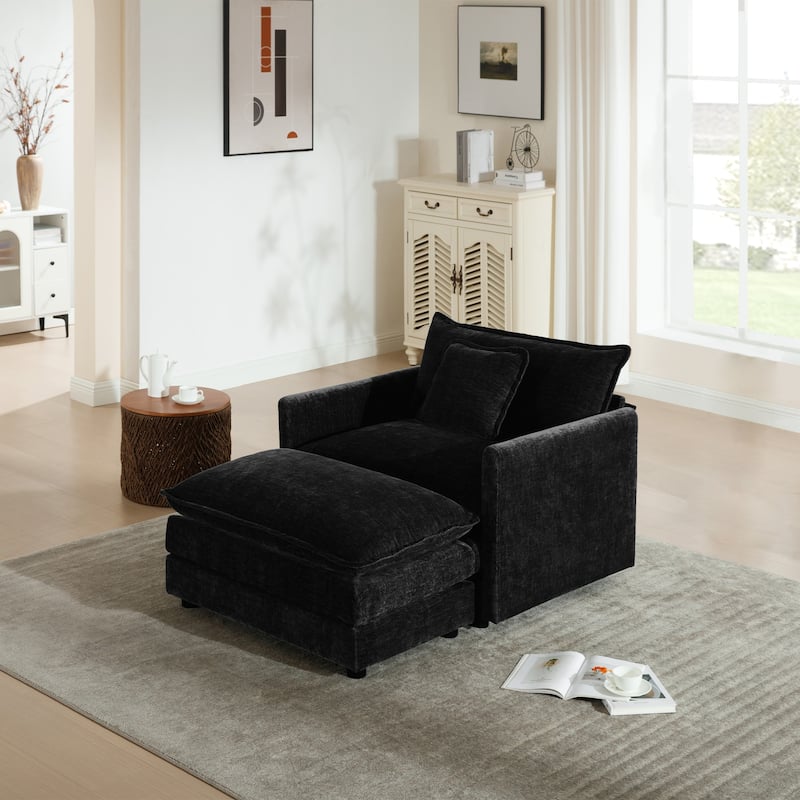 Cloud Chenille Upholstered Modular Sectional Sofa with DIY Combination Design