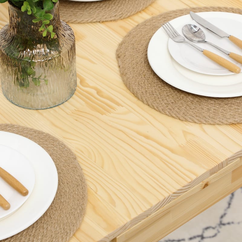 HOMCOM Folding Dining Table with Pine Wood Frame, Drop Leaf Tables for Small Spaces, Natural