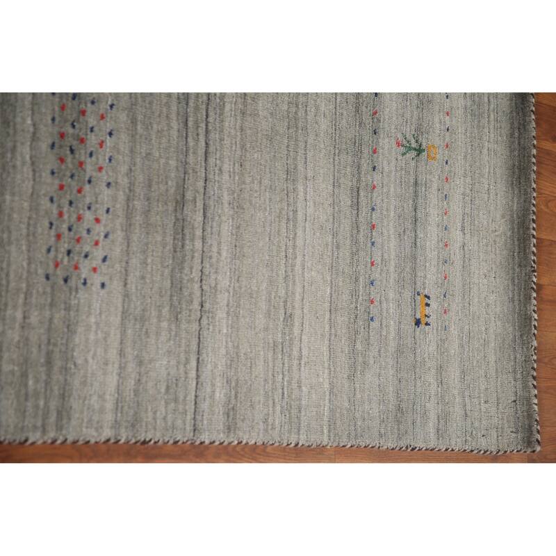 Tribal Gabbeh Area Rug Hand-Knotted Wool Carpet - 8'4"x 9'8"