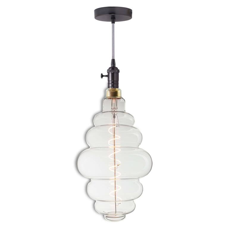 Bulbrite LED Grand Bulb and Pendant Kit of (1) 4 Watt Clear Glass 15" Beehive Shaped Bulb