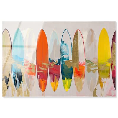 Surfboard Horizons II Acrylic by Art Remedy, Ready to Hang