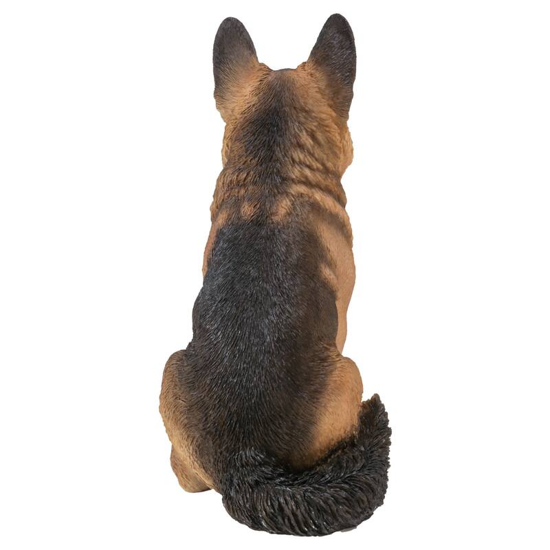 15.5" Small Sitting German Shepherd Outdoor Garden Statue