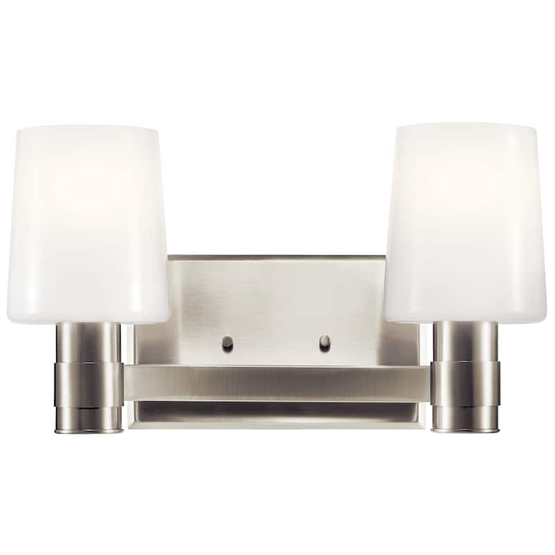 Adani 14.5 in. 2-Light Bathroom Vanity Light with Opal Glass