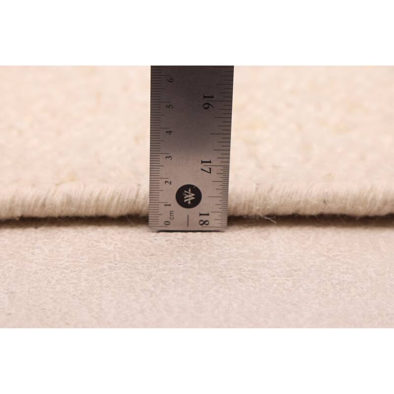 ECARPETGALLERY Hand Woven Looma Cream Wool Rug - 8'9 x 11'9