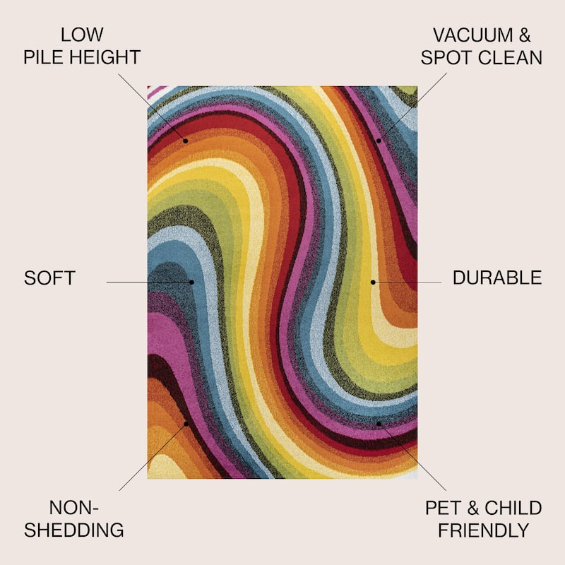 JONATHAN Y Prism Abstract Swirl Area Rug