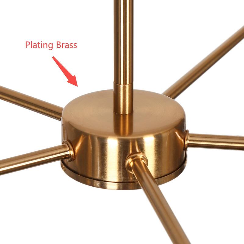 Mola Modern Gold 5-Light Wheel Glass Chandelier Island Lights for Dining Room - D 31.5" x H 11.8"