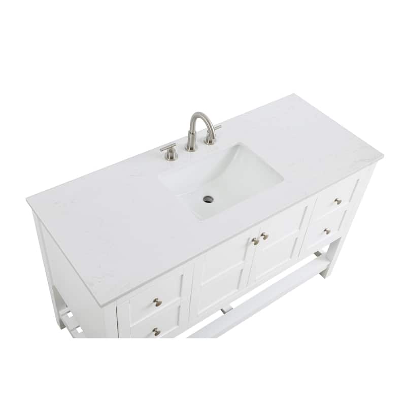 Elegant Lighting VF16454 Theo 54" Free Standing Single Basin Vanity