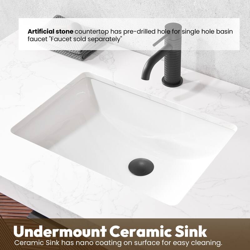 Mahon Double Bath Vanity with Composite Stone Top without Mirror