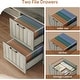 preview thumbnail 124 of 156, Farmhouse Executive L Shaped Desk Home Office Desk with Drawers and Storage Cabinet & Power Outlet