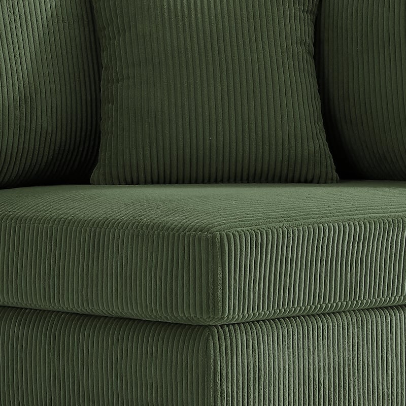 5-Piece Modern Comfy Corduroy Modular Sectional Sofa with Ottoman