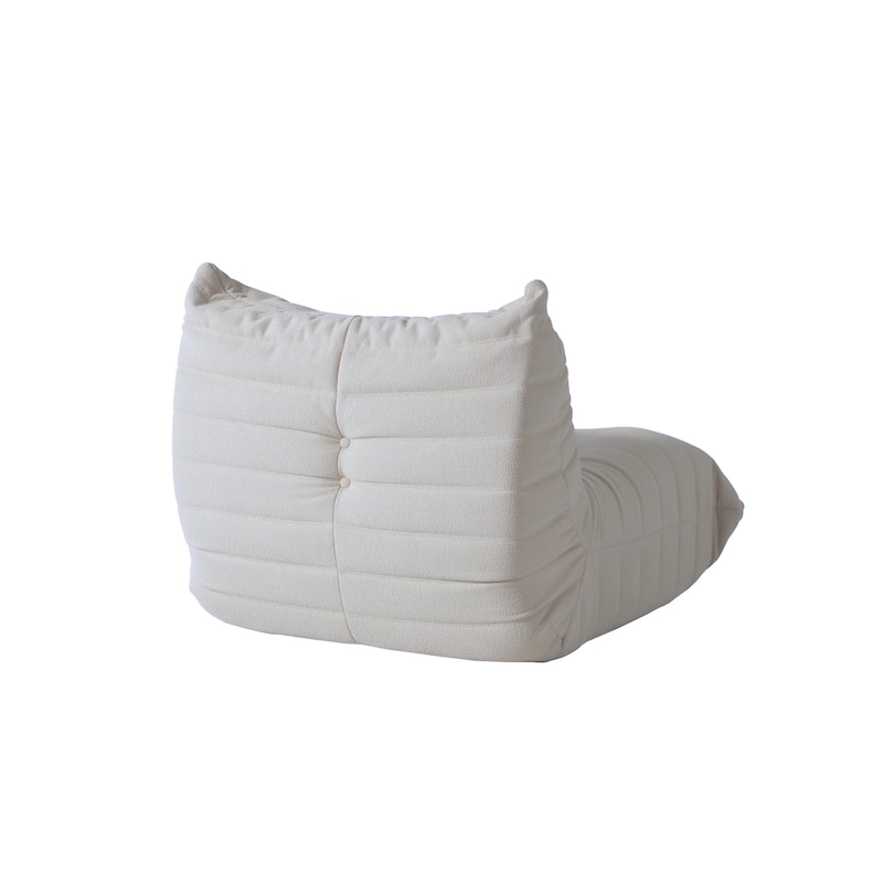Single Lazy Sofa Teddy Fabric Soft Sponge Lounger Bean Bag Chair