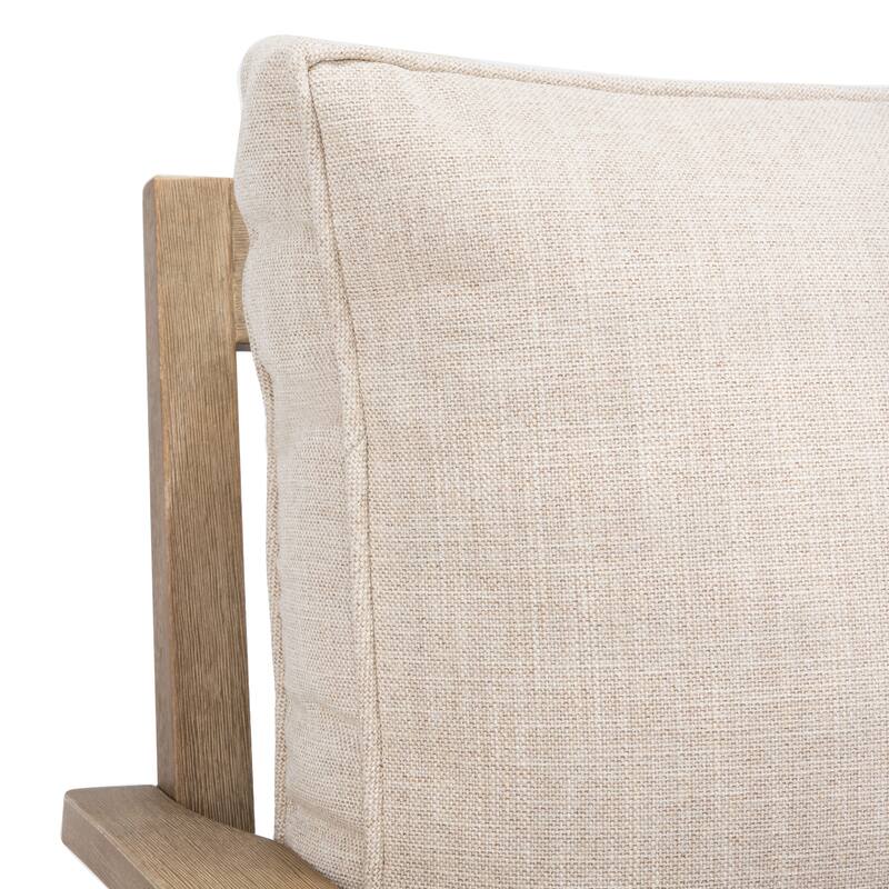 SAFAVIEH Couture Martinique Wood Patio Armchair. - 31.4" W x 35.6" L x 32.6" H