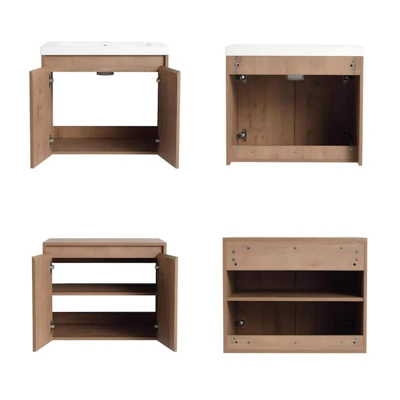 Bathroom Vanity With Sink In 24/36/48 Inch, Floating Bathroom Vanity With Soft Close Door
