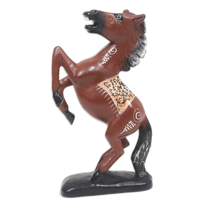 Novica Handmade Triumphal Gallop Wood Sculpture
