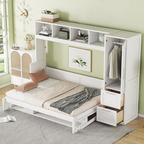 slide 2 of 50, Full and Queen Murphy Beds Wall Beds with Wardrobes and Drawers