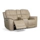 preview thumbnail 1 of 13, Crew Leather Power Reclining Zero Gravity Loveseat with Console, Power Headrests & Lumbar by Flexsteel Pebble