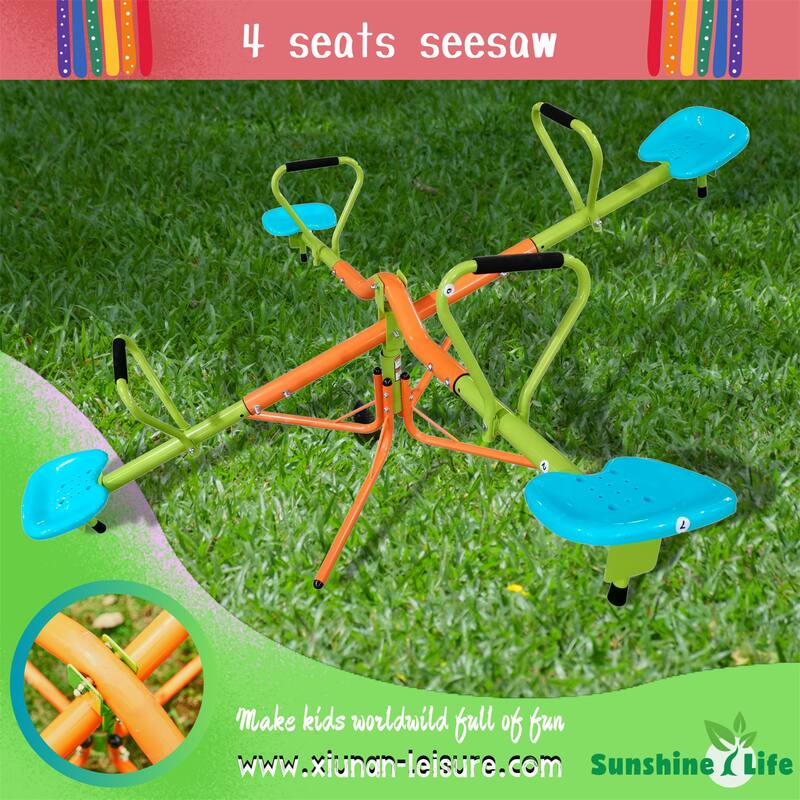 Outdoor Playground Four Seats Seesaw