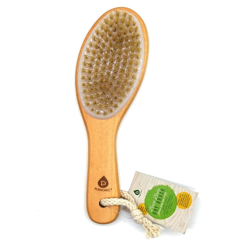 Pursonic Bath Body Brush With Lotus Wooden Handle - Scrubs
