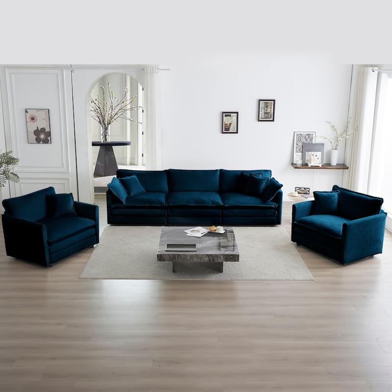 Cloud Chenille Upholstered Modular Sectional Sofa with DIY Combination Design