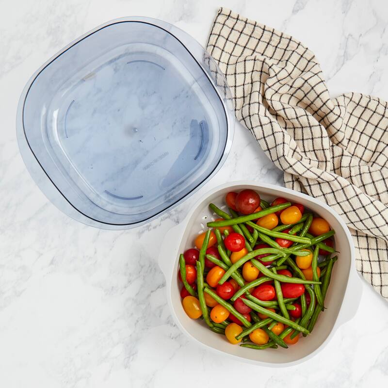 2 Piece Double Layer Colander Set, Gray