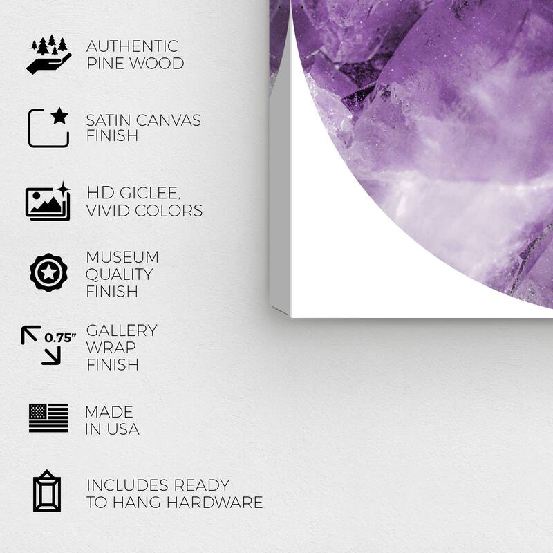 Wynwood Studio Prints Abstract Amethyst Cluster Purple and Lavender Modern & Contemporary Wall Art Canvas Print