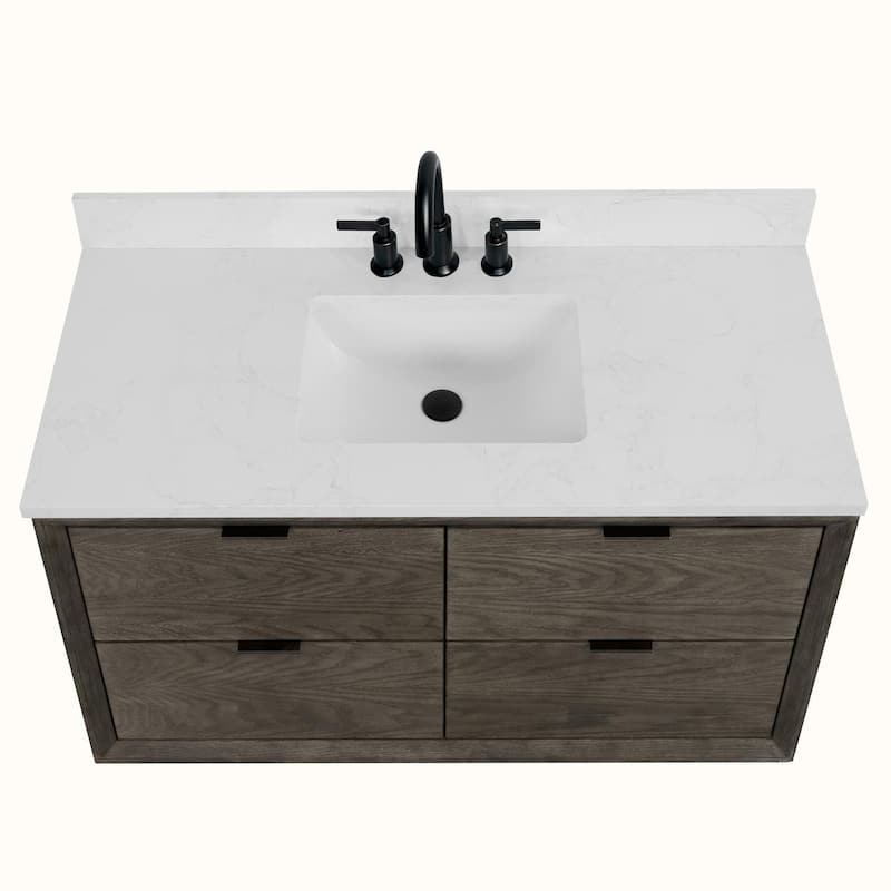 Legion Furniture WH25 Solid Wood Contemporary Bathroom Vanity with 1" thick Artificial top