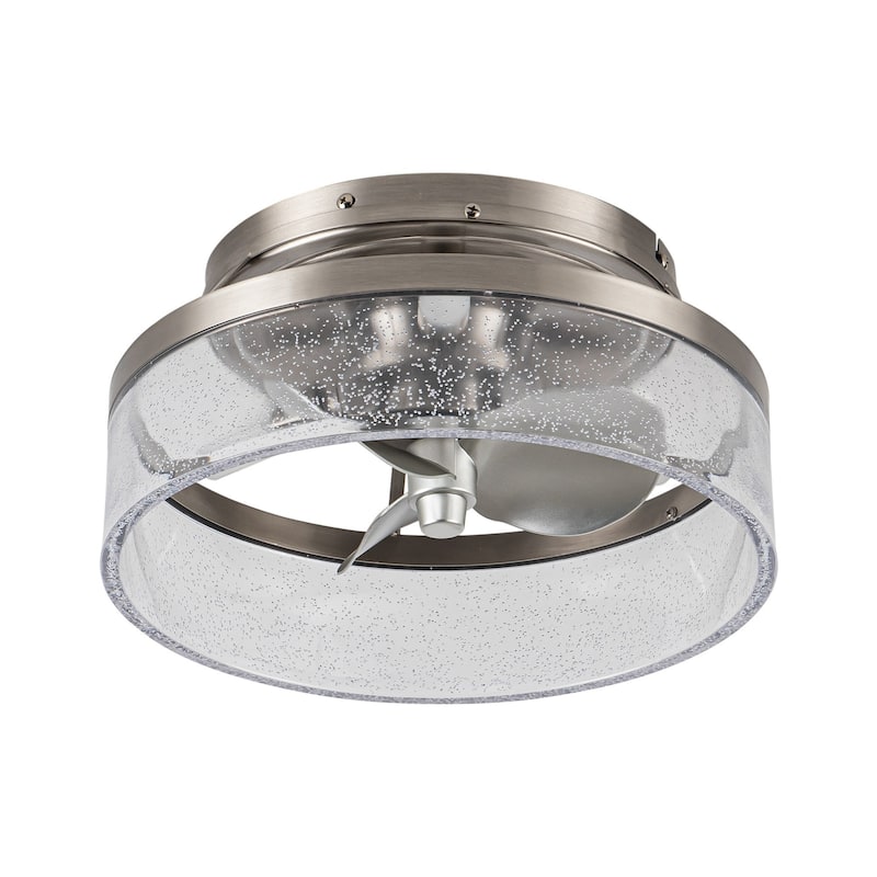 13" 3-Light Satin Nickel Flush Mount Ceiling Fan with Light