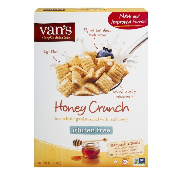 Van's Natural Foods Gluten Free Cereals - Honey Crunch - Case of 6 - 11 oz.