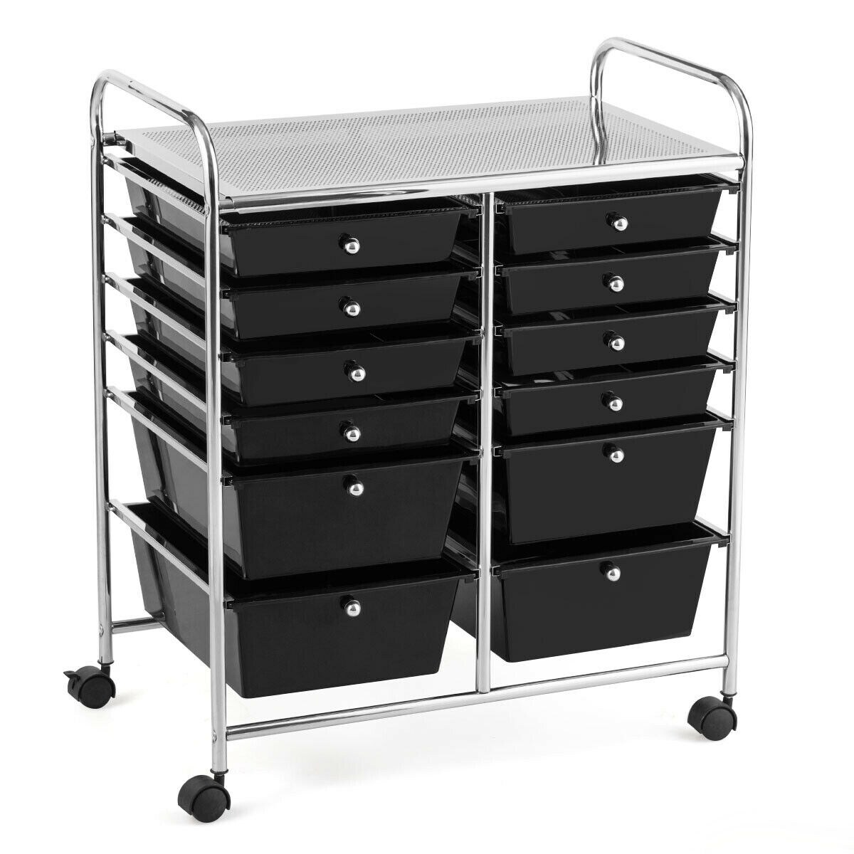 12 Storage Drawer Organizer Bins Rolling Cart - Clear - Bed Bath & Beyond -  28812747