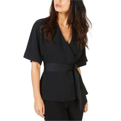 Trina Turk Womens Unidos Peplum Blouse,, Black, 2