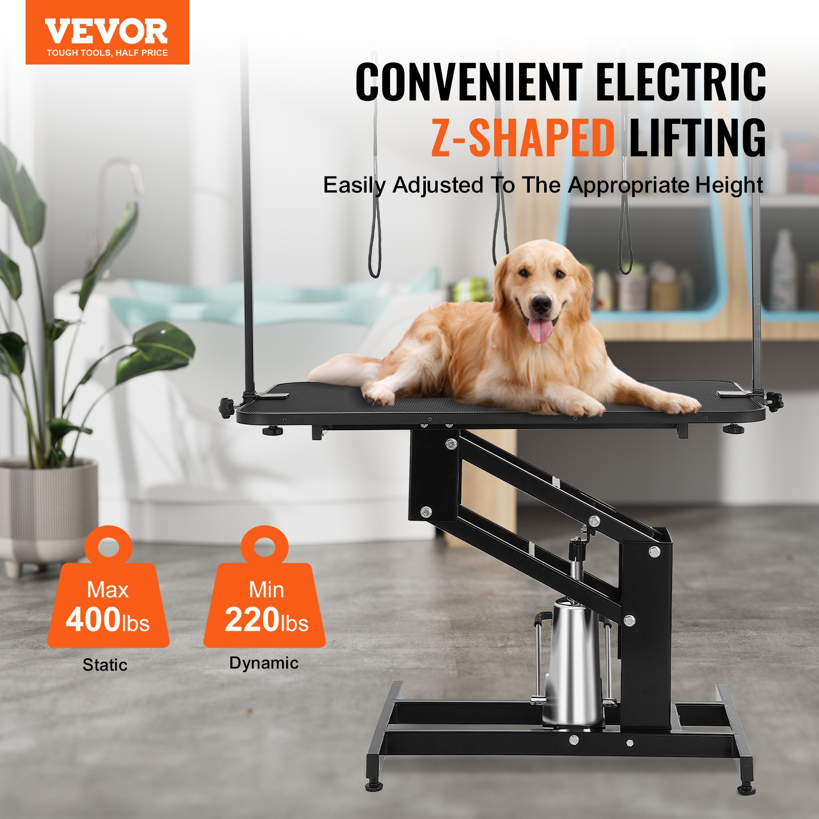 VEVOR 43 Hydraulic Pet Grooming Table Heavy Duty Dog Grooming Arm for Medium Small Dogs