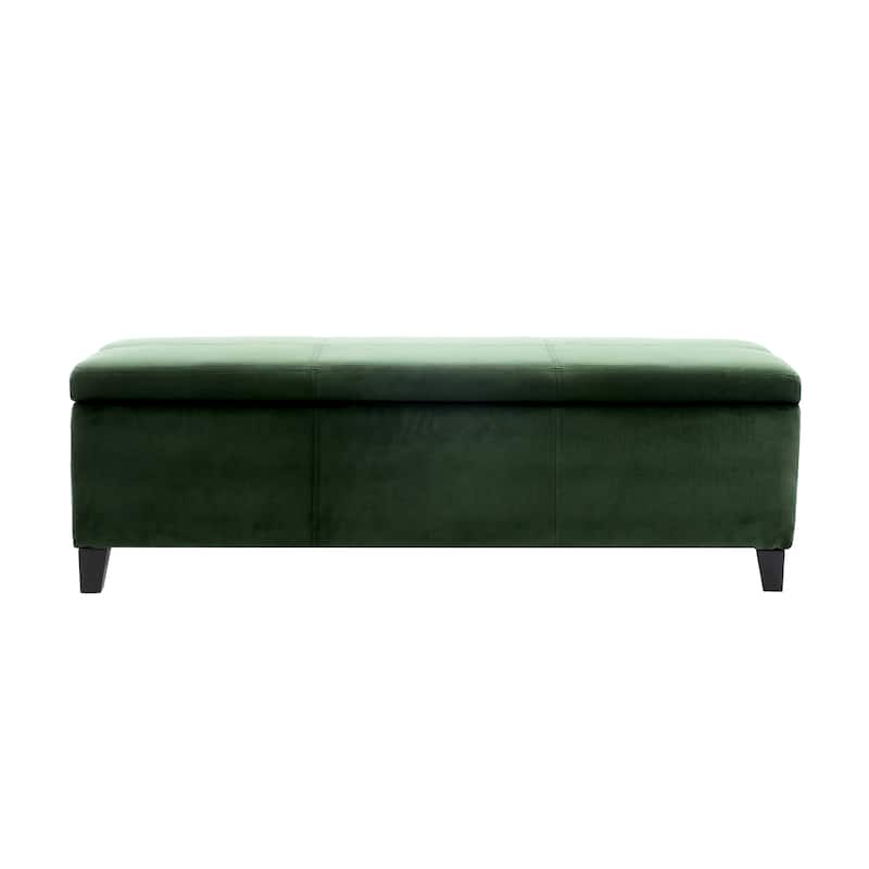 Velvet Storage Bench, End of Bed Upholstered Tufted Settee Bench for Living Room Entryway Rectangular Storage Ottoman Bench