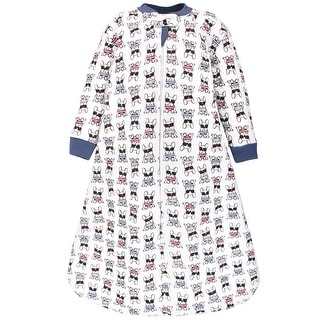 Hudson Baby Infant Boy Premium Quilted Long Sleeve Sleeping Bag and Wearable Blanket, French Dog
