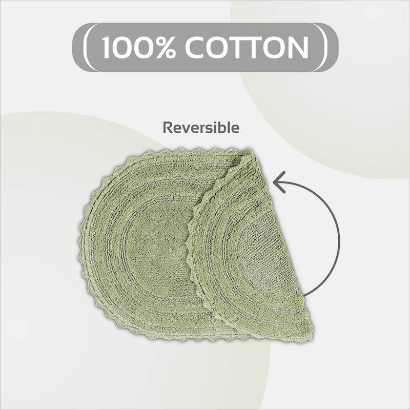 Better Trends Bath Rugs Set 100% Cotton Soft & Water Absorbent Tufted Bathroom Rug for Shower, Sink Bath Mats Lilly Crochet
