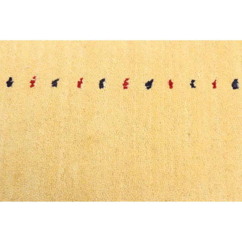 ECARPETGALLERY Hand Loomed Kashkuli Gabbeh Light Gold Wool Rug - 3'0 x 5'0