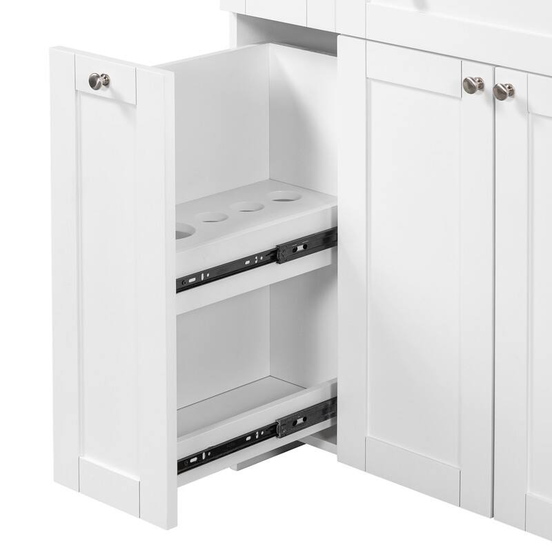 White Bathroom vanity with Single Sink ,Combo Cabinet Undermount Sink