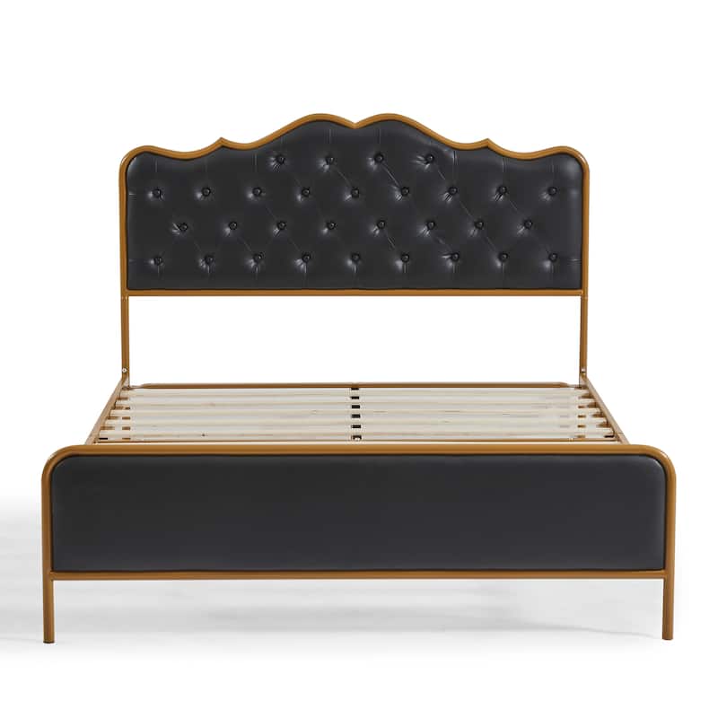 Full Queen King size metal frame bed bedroom