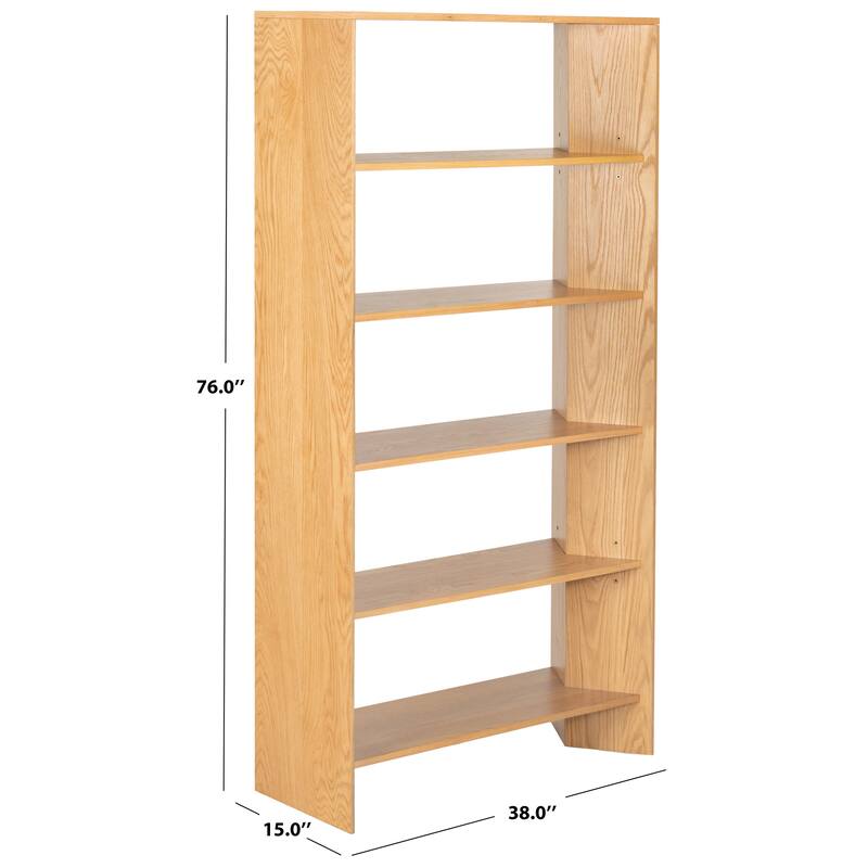 SAFAVIEH Couture Norrington Wood 5 Shelf Bookshelf - 38"W x 15"D x 76"H