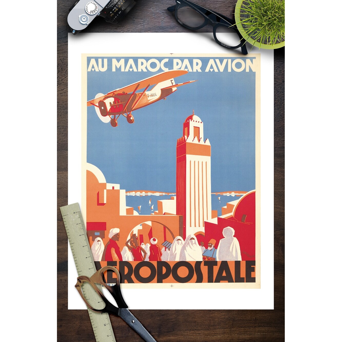 Shop Aeropostale Au Maroc Par Avion Vintage Poster Artist Jacquelin Jean France C 1930 Art Print Multiple Sizes Available Overstock 27943599