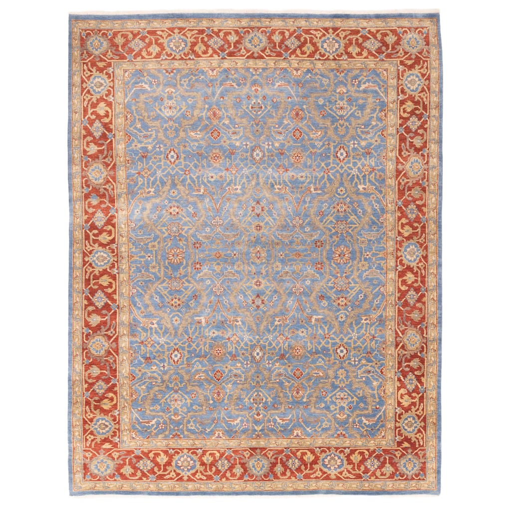 ECARPETGALLERY Hand-knotted Jules Sultane Blue Wool Rug - 7'10 x 10'2