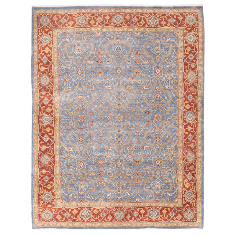 ECARPETGALLERY Hand-knotted Jules Sultane Blue Wool Rug - 7'10 x 10'2