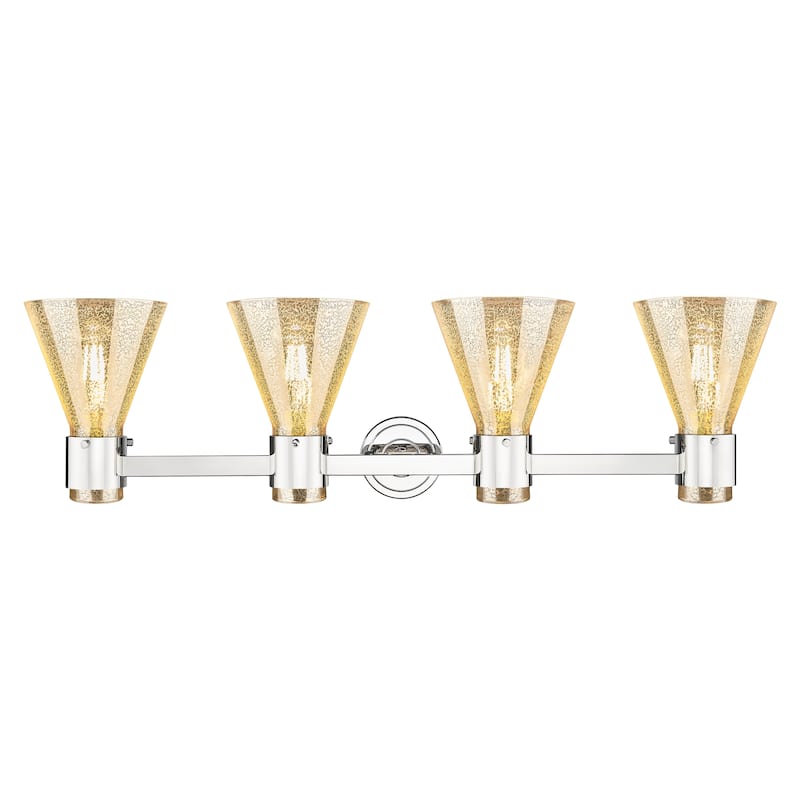 Innovations Lighting Downtown Urban - Lawton Cone - 4 Light 34" Wall-Mounted Bath Vanity Light