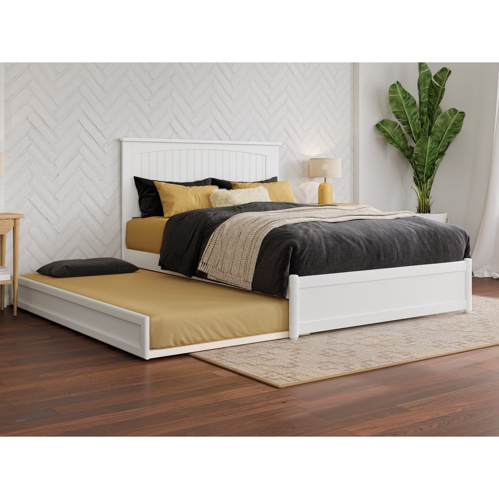 Malta Platform Bed with Panel Footboard and Twin Trundle